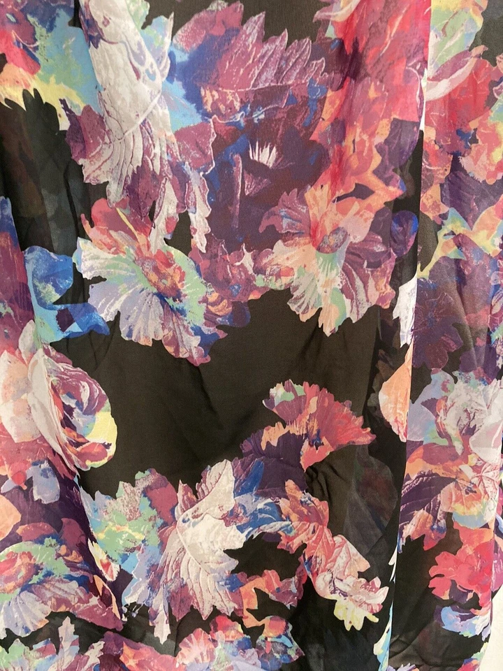 Bar III 多色花卉印花露肩束腰外衣 保护套 尺寸 L 沙滩装 — 第 2/4 张图片