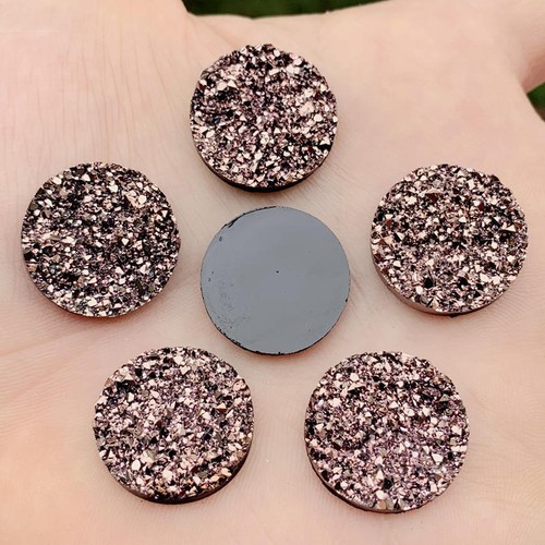 15pcs Resin Concave Mineral Surface crystal Rhinestone Flatback Cabochon Stone - Picture 6 of 9