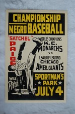 Negro League Championship  Poster 1930s Satchel Paige 