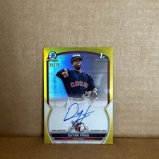 DAYAN FRIAS 2023 BOWMAN CHROME 1ST YELLOW REFRACTOR AUTO /75