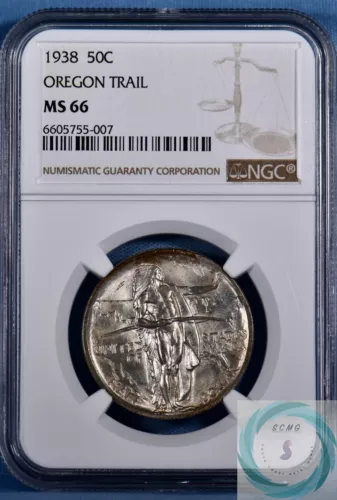 1938 Oregon Trail 50c NGC MS66 - Lovely Original Petina and Luster