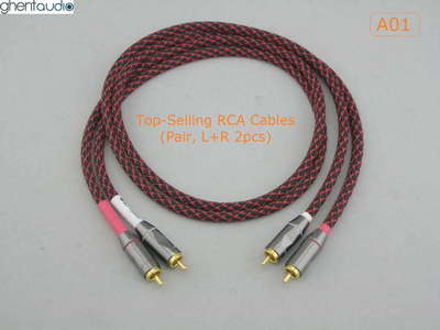 A01(0.5m 1.5ft) --- Pair(2pcs) Canare L-4E6S Star Quad RCA Audio Cables