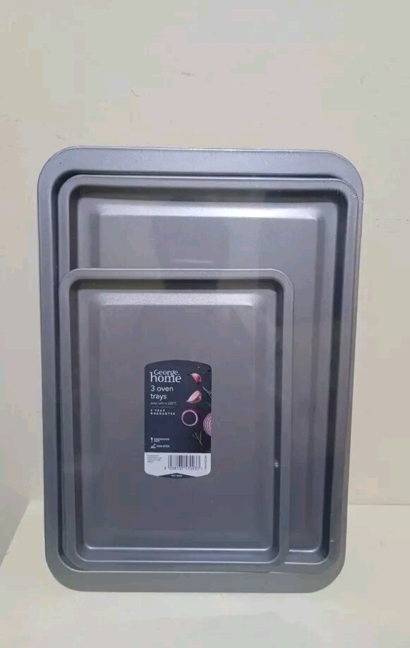 George Home 3 bandejas para horno gris aluminio