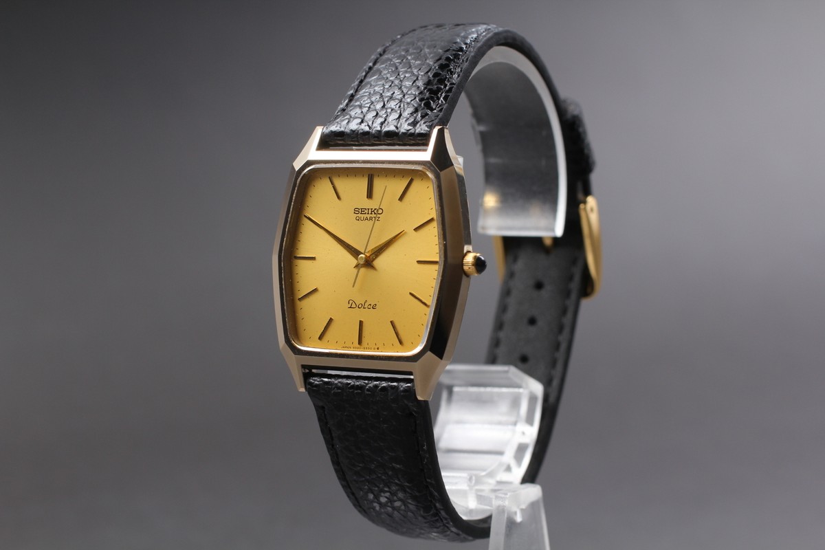 SEIKO New Belt [Exc+5] SEIKO DOLCE 6030-5480 Gold Qz Men's
