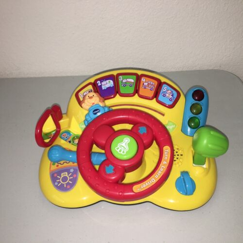 Vtech Baby Turn & Learn Driver Toy Yellow Ages 6-36 mo Toddler Musical Activity - Picture 1 of 24