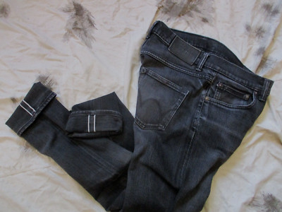 EDWIN Tokyo Japan SCHWARZ Vintage Mode SELVAGE DENIM JEANS 30 - 32 x 32
