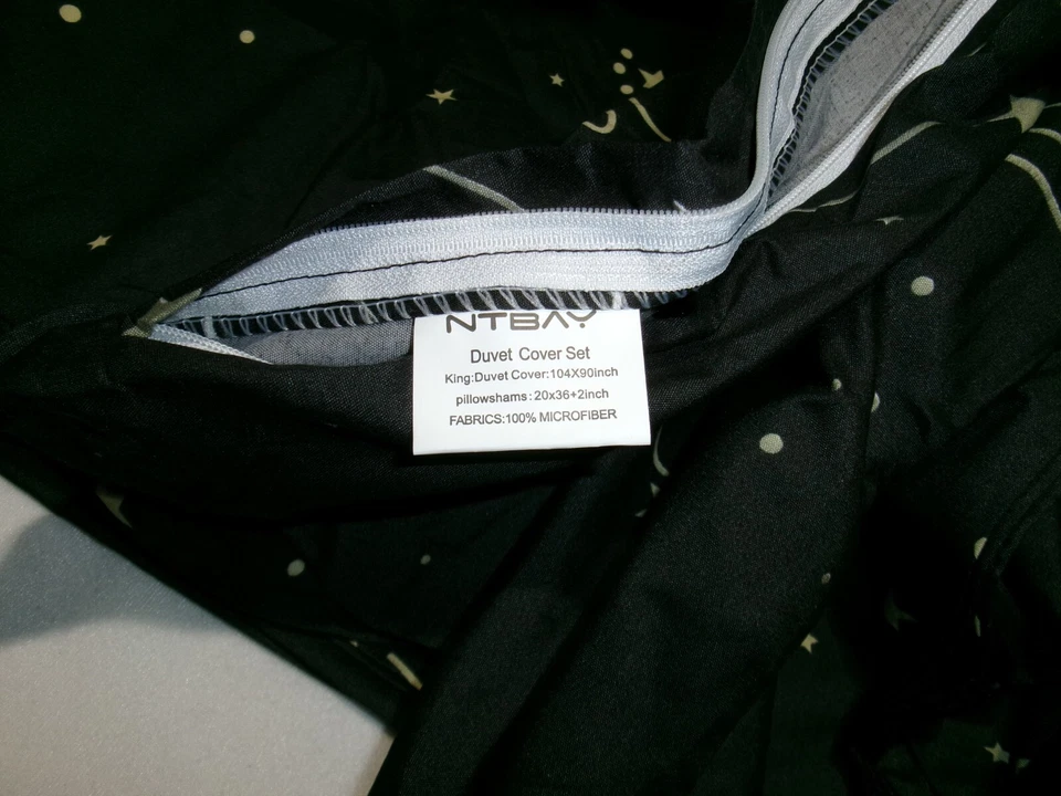 Juego de edredón NTBAY 3 piezas tamaño king constelación negro H807 Foto 2 de 4