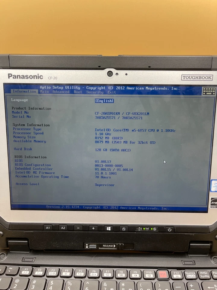 Panasonic Toughbook CF-20, Portátil Resistente (2 en 1), 10.1" Intel Core m5-6Y57 Foto 2 de 4