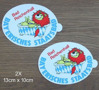 2 x sticker sticker Bavarian State Bath Bad Reichenhall holiday 80s