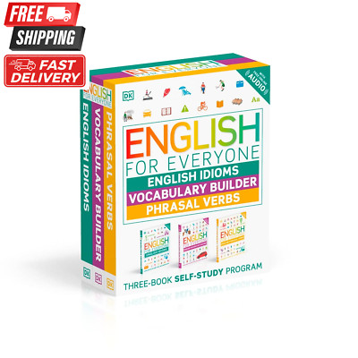 English for Everyone English Idioms, Vocabulary Builder, Phrasal Verbs 3 Book Bo