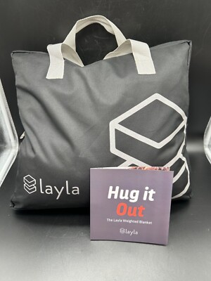 Layla Weighted Blanket 300 thread count 15 lb Top Layer Black Gray 48x72'' EUC
