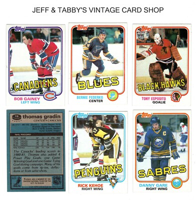 1981-82 TOPPS HOCKEY BASE, EAST,&WEST/SEE DROP DOWN MENU FOR CARD U WILL RECEIVE