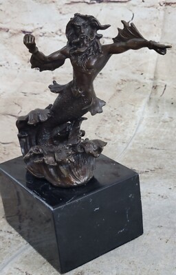 100% SOLIDE BRONZE STARKER MANN NACKTE FIGURINE BRONZE STATUE ZEUS ODER POSEIDON