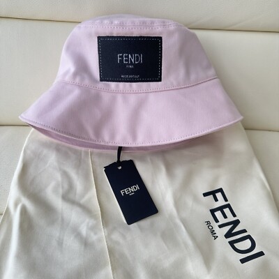 NWT Fendi Roma Logo Patch Bucket Hat PINK Sz S 100% Authentic Clueless Fluffy Bucket Hat – Samii Ryan main image 4