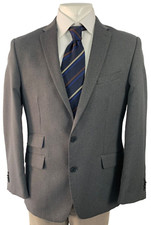 TAYLOR  WRIGHT BLAZER JACKET 40 REGULAR GREY Tailored Fit Button Up Formal