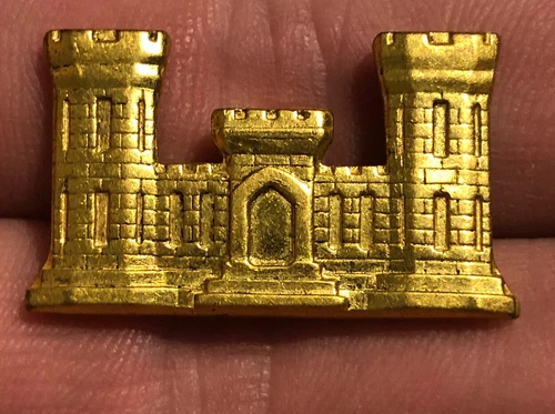 WWII WW2 Era US Army Engineers Collar Insignia Military Pin A.E. CO Utica