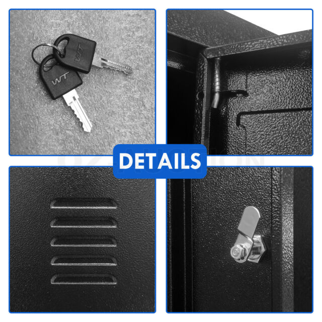 12 Doors Steel Locker Gym Office School Home Stationary Storage Cabinet Black NC11636