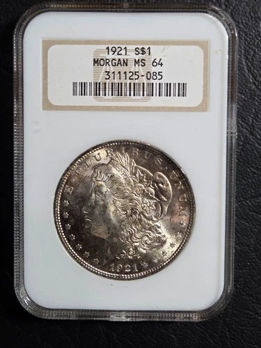 Beautiful 1921 Morgan Silver Dollar NGC Graded MS 64