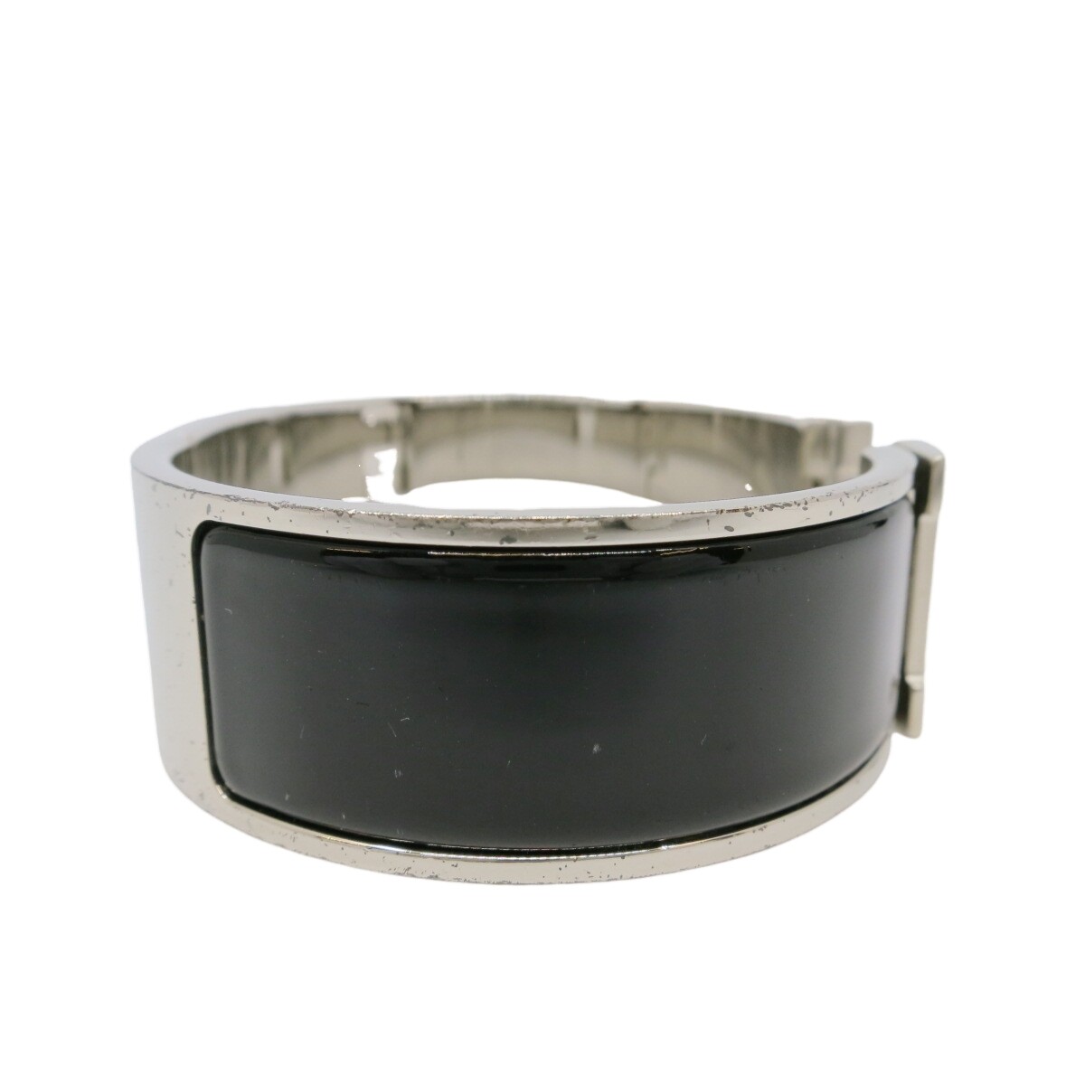 Authentic HERMES Clic Clac H GM Bracelet Black Sterling Authentic HERMES Clic Clac H GM Bracelet Black Sterling