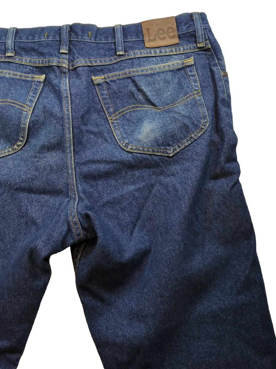 LEE Regular Fit Straight Leg Jeans Men's Size 42x32 31 Indigo Blue