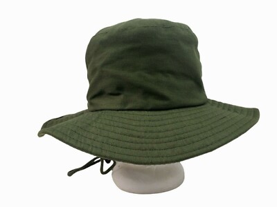 Unbranded Sportsman Sun Bucket Hat Cap Wide Brim Drawstring Green