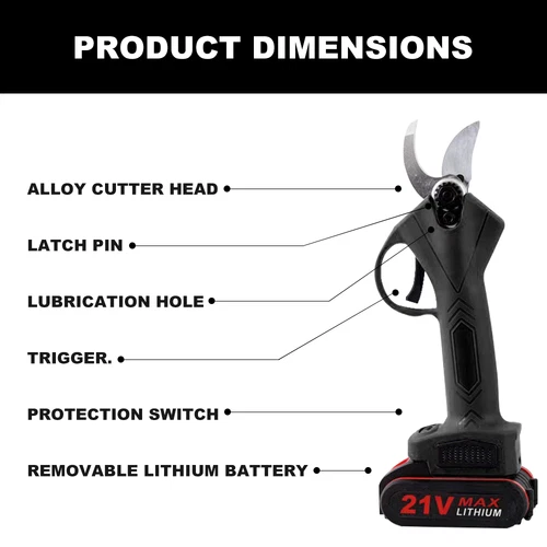 Cordless Electric Pruner Pruning Shears Scissor Cutter Brushless with 2 Battery - Picture 7 of 11