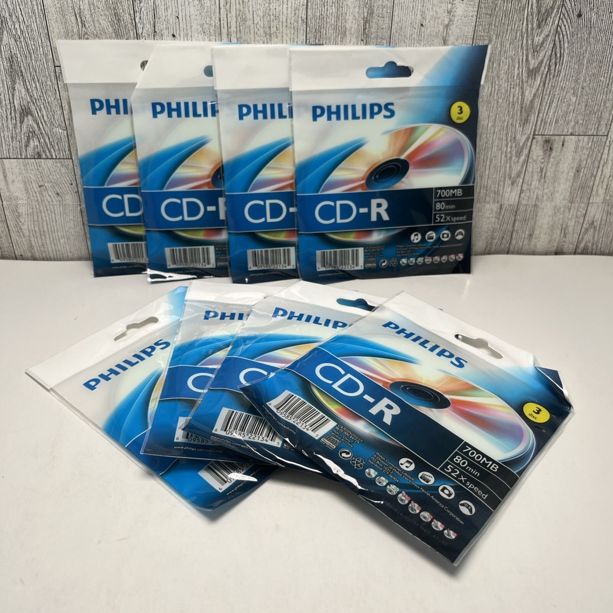 Lot Of 8 New 3 pack Philips CD-R 700MB 80min 52x Speed Discs | eBay
