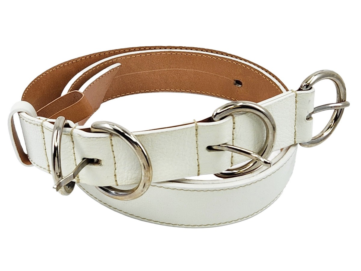 VINTAGE MIU MIU 2443 RARE DESIGN MADE IN ITALY WHITE LEATHER  display picture 3