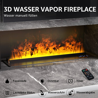 Elektrischer Kamin，3D Wasserdampf kamin mit Multicolor, Mit Fernbedienung