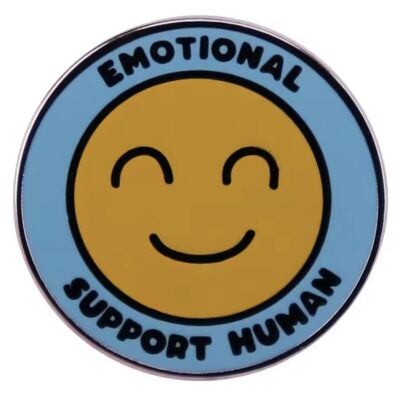 Emotional Support Human Animal Emotion Anxiety Smiley Face Mental Health Pin