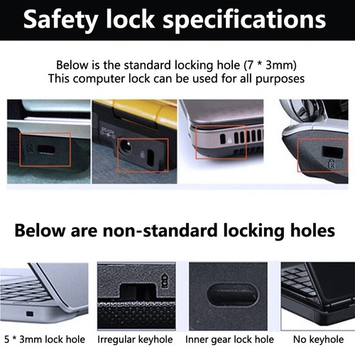 Laptop Password Lock Key Lock Anti-theft Lock Tablet Universal Security Wire - Afbeelding 2 van 14