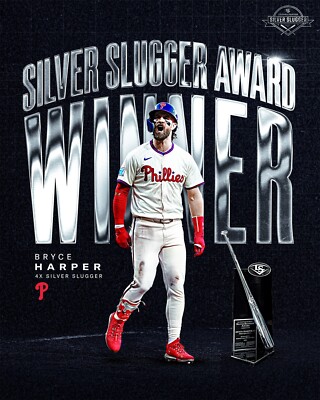 Bryce Harper 2024 Silver Slugger Philadelphia Phillies 8x10 MLB Baseball Photo