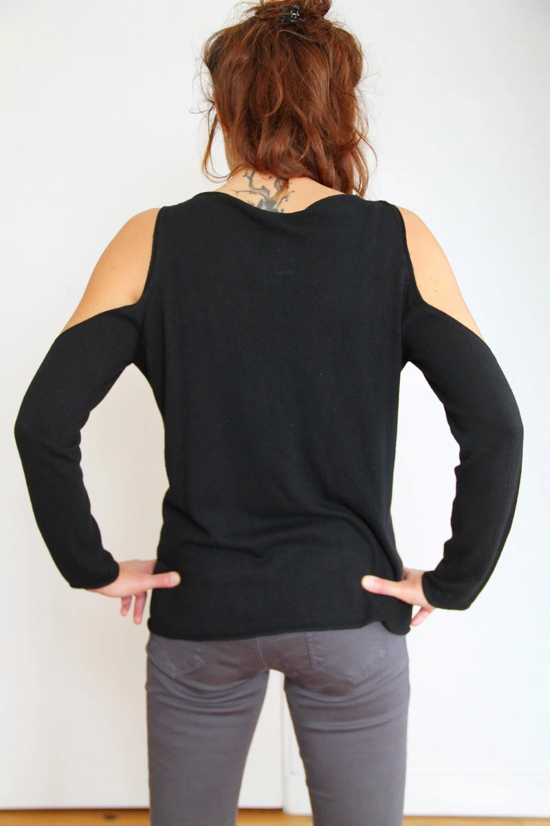 joli pull angora noir epaule nue MET IN JEANS chafee w taille S NEUF val 120 eBay