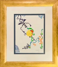 RAPHAEL ABECASSIS DECENDING ANGEL WATERCOLOR ON PAPER H/S & NUMBERED FRAMED COA