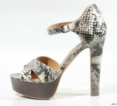 STEVE MADDEN snake-print open-toe platforms heels Rubi shoes new SEXY