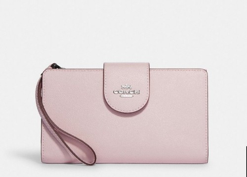 Coach C2869 Eisrosa große Handy Tech Leder Geldbörse Kalbsleder Neu mit Etikett $ 272,99 - Bild 1 von 5