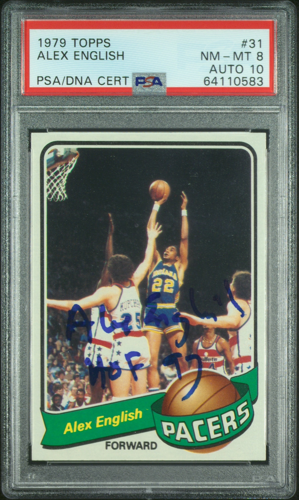 1979 TOPPS 31 ALEX ENGLISH RC PACERS HOF PSA 8 DNA AUTO 10 eBay
