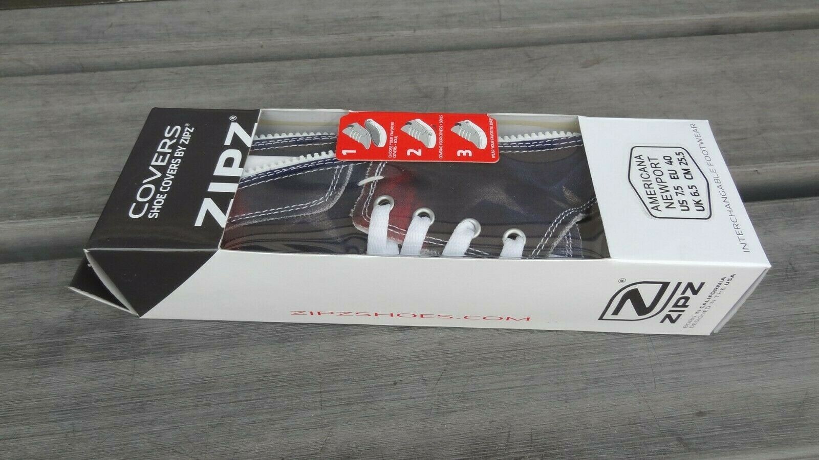 Zipz Shoe Sneakers Cover AMERICANA NEWPORT Men's 6.5 8.5 Women's 8