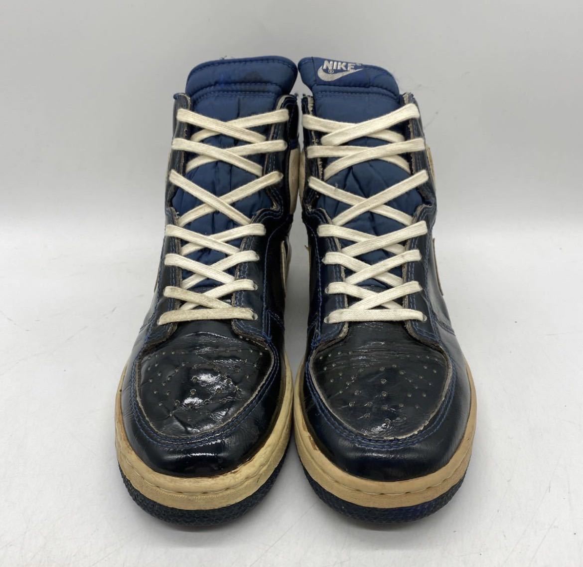 NIKE SKY FORCE PATENT Navy US8 Made in Korea 1985 Vintage Used