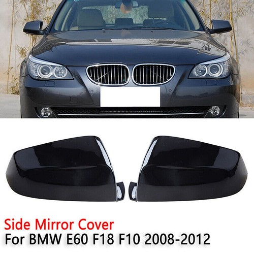 Cubierta de espejo retrovisor lateral negro brillante de repuesto para BMW E60 E61 E63 E64 2008-2012 nueva - Imagen 1 de 9