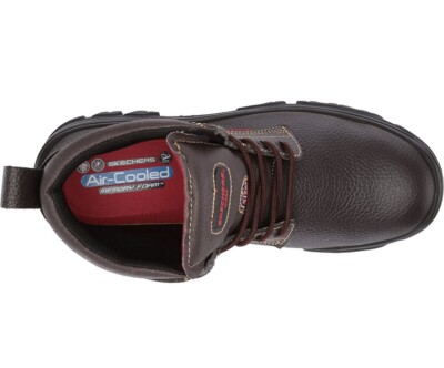 Skechers Men\'s Burgin Tarlac Steel Toe Work Boot Style 77143 BRN Excellent Cond Skechers Burgin Tarlac Brown Steel Toe Work Boot Style 77143  main image 4
