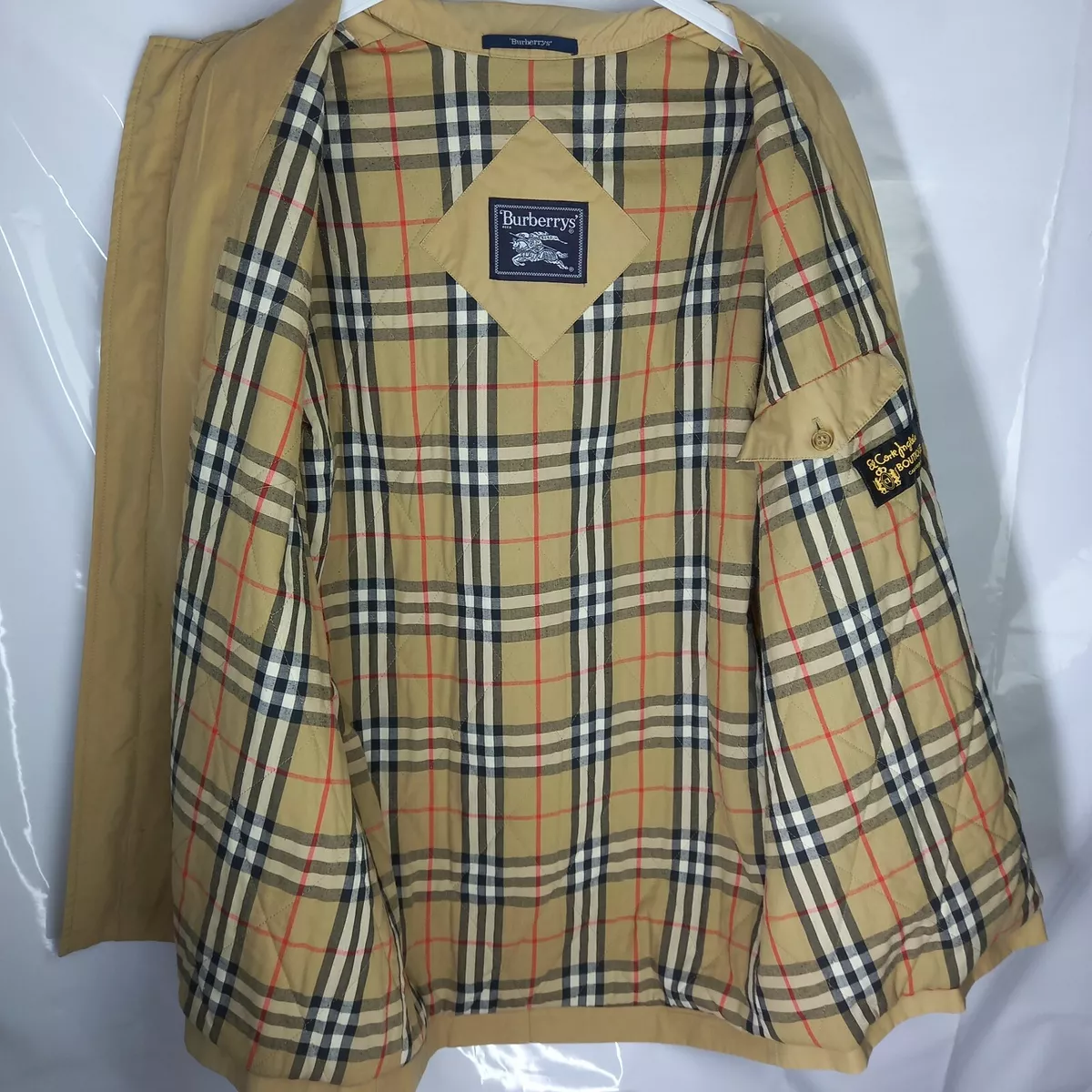 Vintage Burberry Burberrys beige Nova Check Cotton Men's Coat Jacket SIZ  Tag 4 L