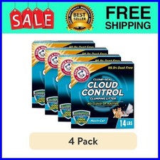  4 pack ARM  HAMMER Multi-Cat Clumping Cloud Control Cat Litter, 14 lb