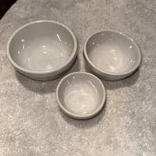 Bali White Ceramic Nesting Bowls – Set of 3 – Prep / Serving Bowls