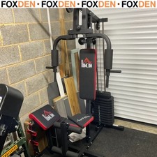 Multigym Station, with 66KG Weight Stack, for Strength Training - Red & Black