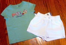 POLO RALPH LAUREN AUTHENTIC BABY GIRLS ORIGINAL BRAND NEW 2Pc SET Size 24M, NWT