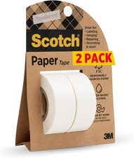 2 Rolls, 3/4 in x 600 in, Paper Tape