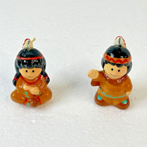 Vintage Russ Berrie & Company - Native American Children Thanksgiving Candles
