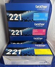 Genuine Brother TN221 Toner Cartridge Set 4-Pack - Black, Cyan, Magenta, Yellow