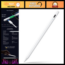 Stylus Pen for iPad 6-11th Gen, 2X Fast Charge, Palm Rejection, White Color